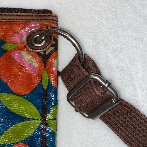Fossil key boho floral print coated canvas crossbody bag - Picture 6 of 8